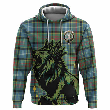 Cathcart Tartan Family Crest Hoodie Crowned Lion Roaring
