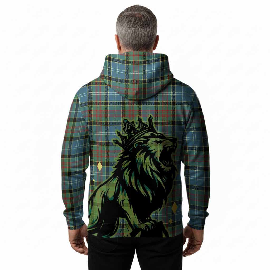 Cathcart Tartan Family Crest Hoodie Crowned Lion Roaring