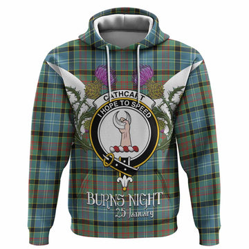 Cathcart Tartan Family Crest Hoodie Scottish Burns Night Thistle Floral