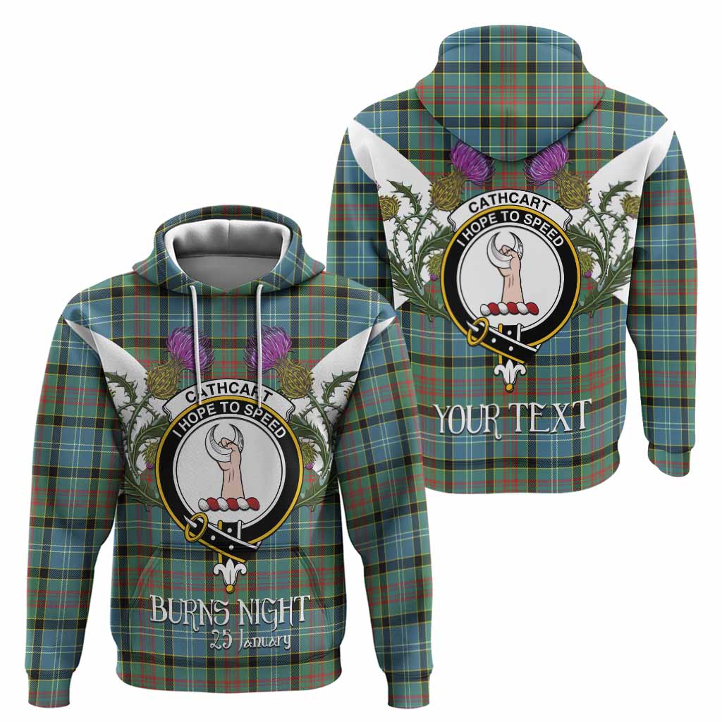 Cathcart Tartan Family Crest Hoodie Scottish Burns Night Thistle Floral