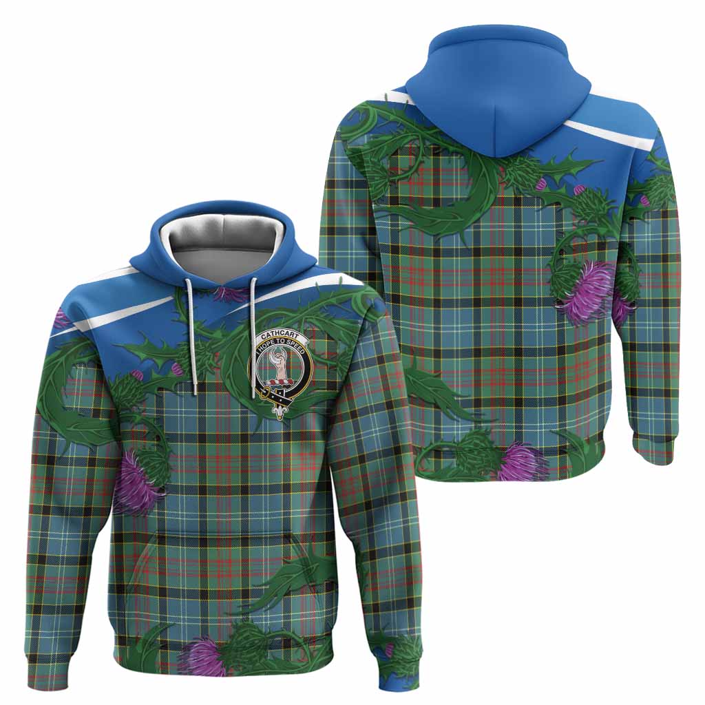 Cathcart Tartan Family Crest Hoodie Thistle in Minimalism
