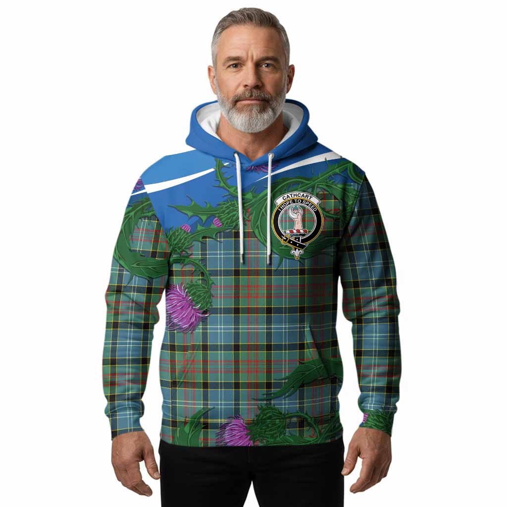 Cathcart Tartan Family Crest Hoodie Thistle in Minimalism