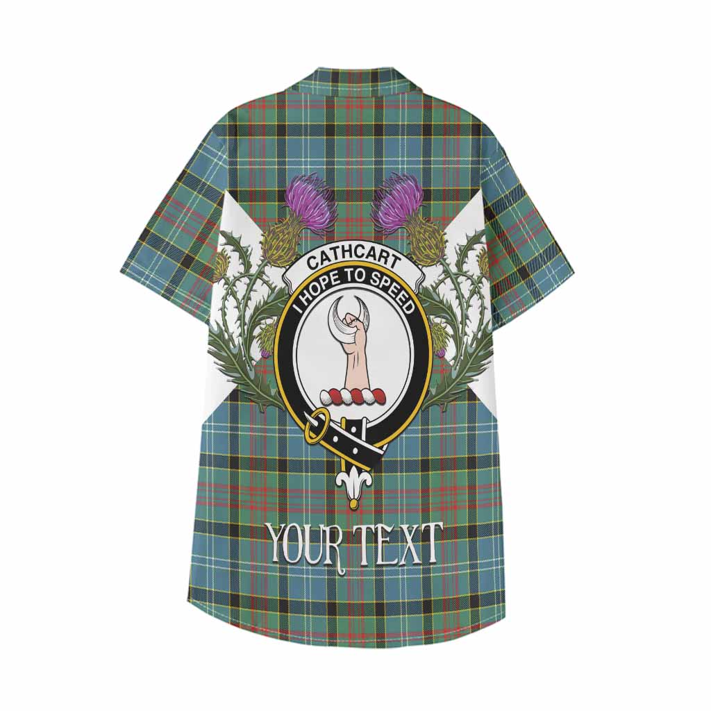 Cathcart Tartan Family Crest Kid Hawaiian Shirt Scottish Burns Night Thistle Floral