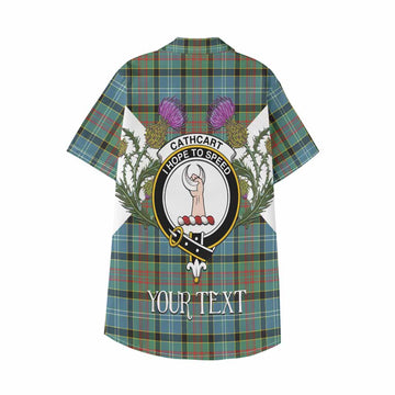 Cathcart Tartan Family Crest Kid Hawaiian Shirt Scottish Burns Night Thistle Floral