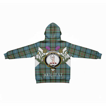 Cathcart Tartan Family Crest Kid Hoodie Scottish Burns Night Thistle Floral