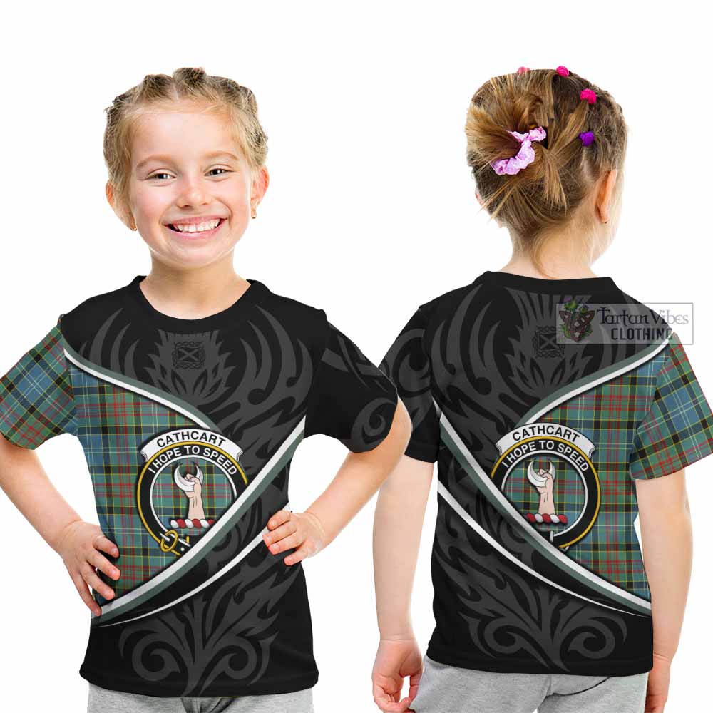 Cathcart Tartan Family Crest Kid T-shirt Celtic Scottish Thistle Floral - Tartan Vibes Clothing