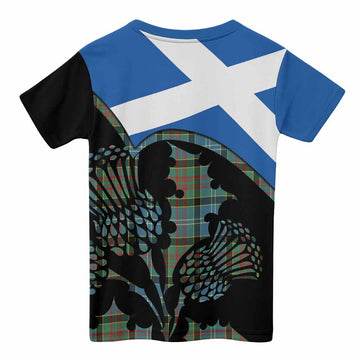 Cathcart Tartan Family Crest Kid T-shirt Scotland Thistle Floral Flag Style