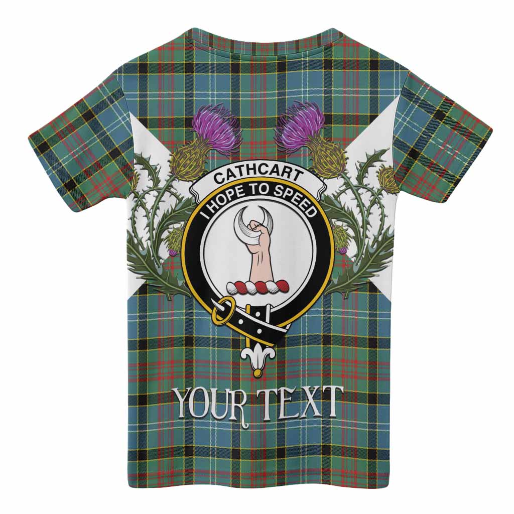 Cathcart Tartan Family Crest Kid T-shirt Scottish Burns Night Thistle Floral