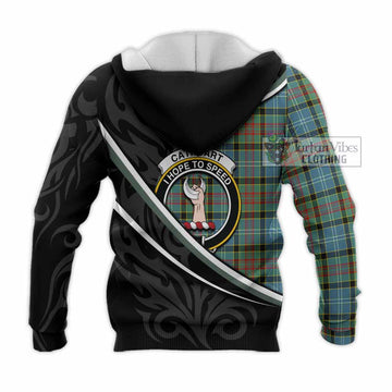 Cathcart Tartan Family Crest Knitted Hoodie Celtic Scottish Thistle Floral - Tartan Vibes Clothing