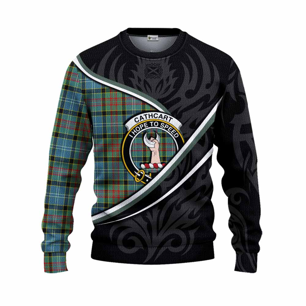 Cathcart Tartan Family Crest Knitted Sweater Celtic Scottish Thistle Floral - Tartan Vibes Clothing