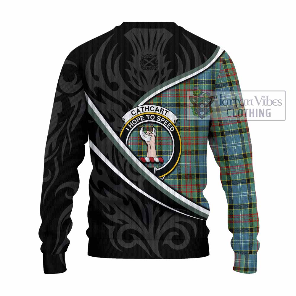 Cathcart Tartan Family Crest Knitted Sweater Celtic Scottish Thistle Floral - Tartan Vibes Clothing