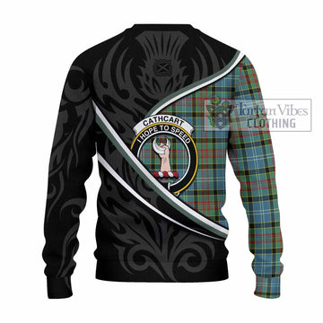 Cathcart Tartan Family Crest Knitted Sweater Celtic Scottish Thistle Floral