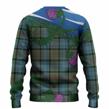 Cathcart Tartan Family Crest Knitted Sweater Thistle in Minimalism