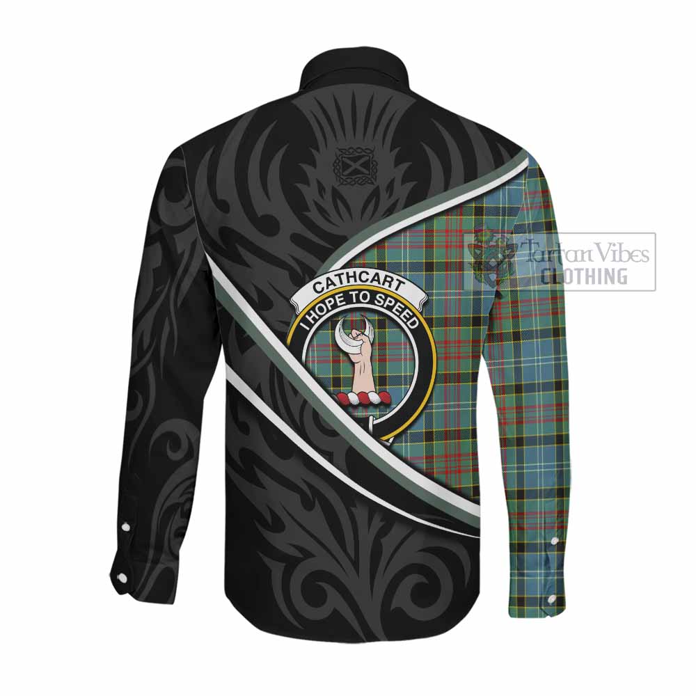 Cathcart Tartan Family Crest Long Sleeve Button Shirts Celtic Scottish Thistle Floral - Tartan Vibes Clothing