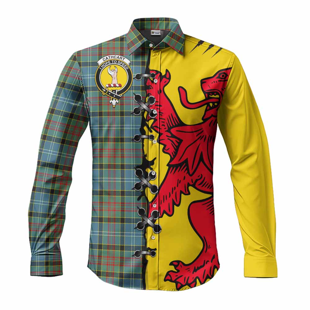 Cathcart Tartan Family Crest Long Sleeve Button Shirts Lion Rampant Honor - Tartan Vibes Clothing