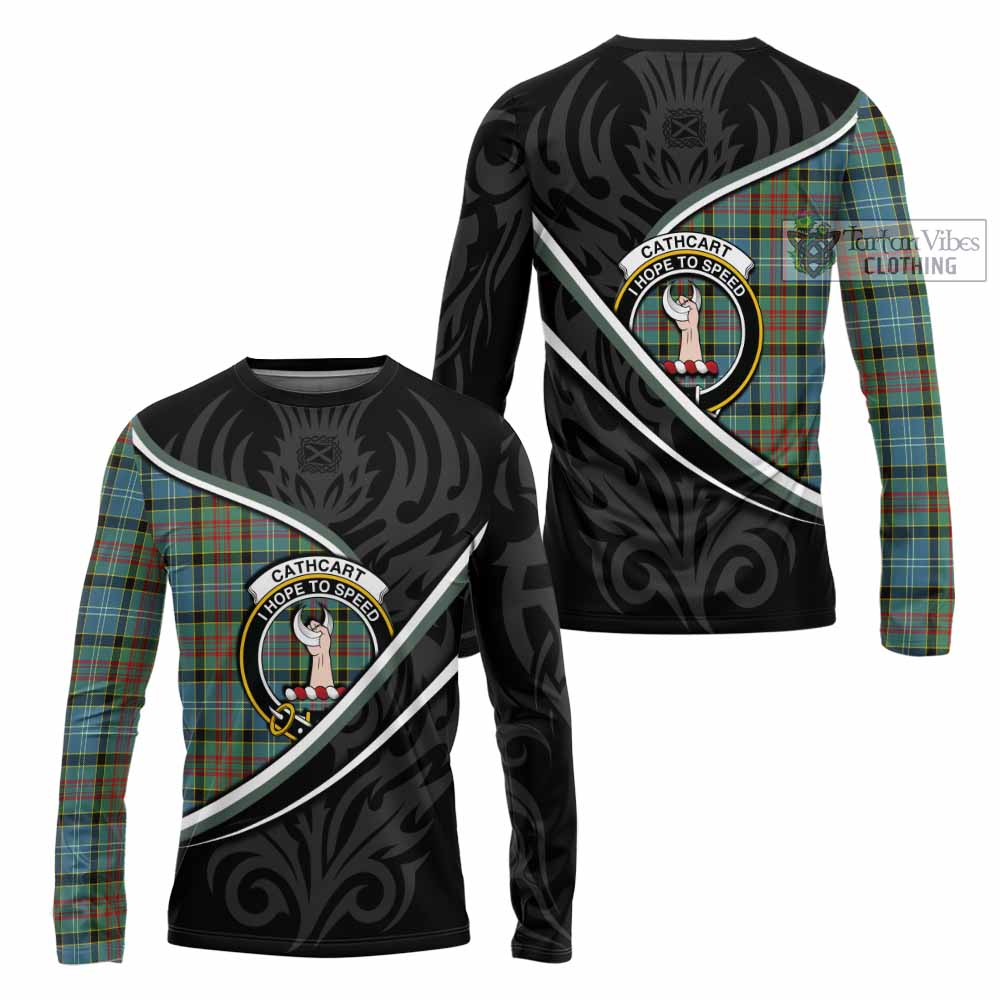 Cathcart Tartan Family Crest Long Sleeve T-Shirt Celtic Scottish Thistle Floral - Tartan Vibes Clothing