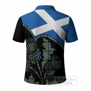 Cathcart Tartan Family Crest Polo Shirt Scotland Thistle Floral Flag Style