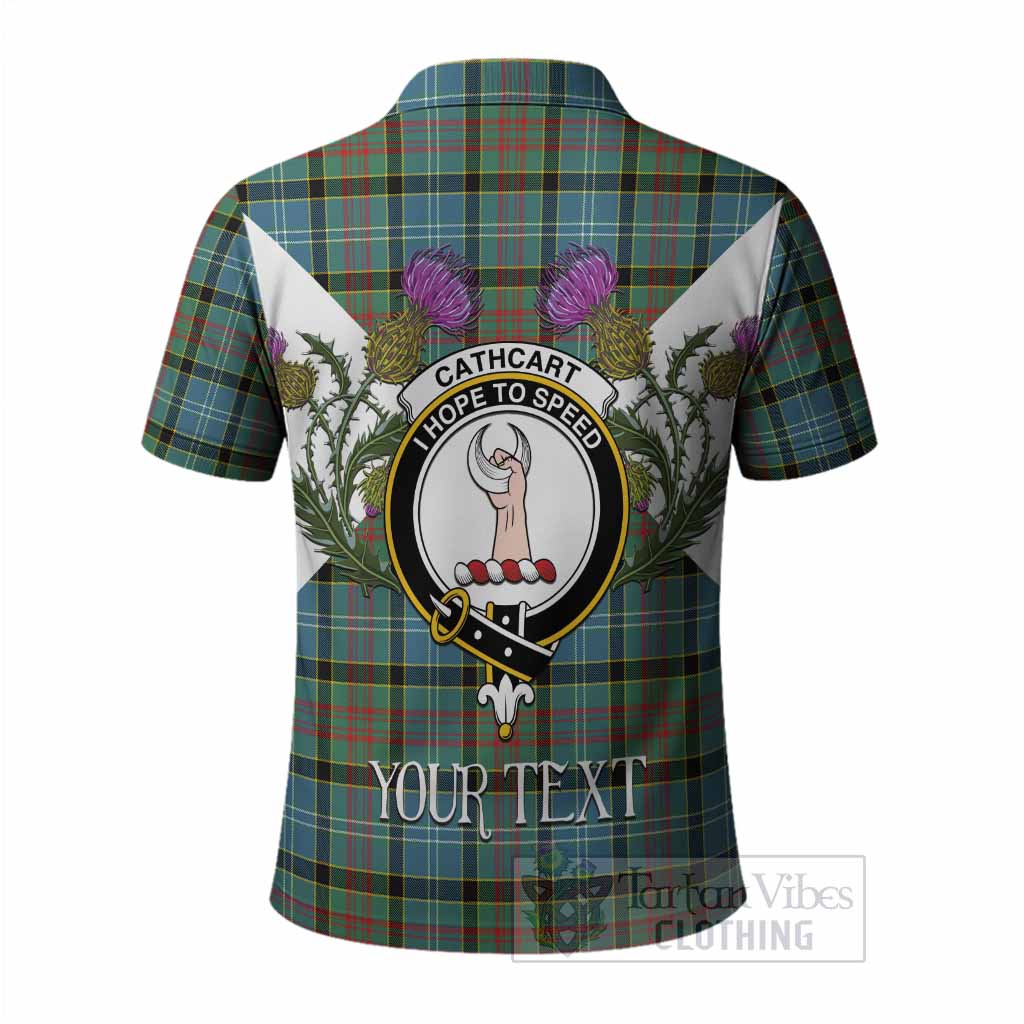 Cathcart Tartan Family Crest Polo Shirt Scottish Burns Night Thistle Floral