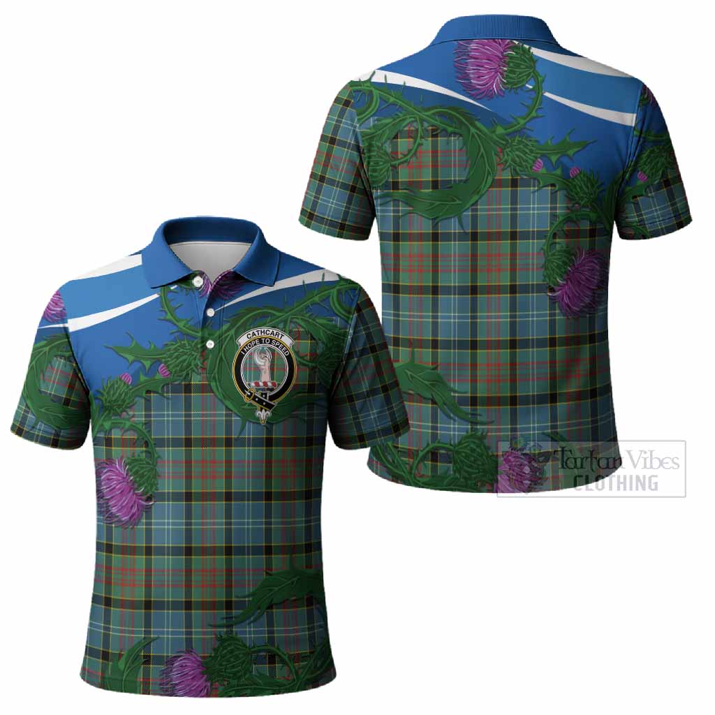 Cathcart Tartan Family Crest Polo Shirt Thistle in Minimalism