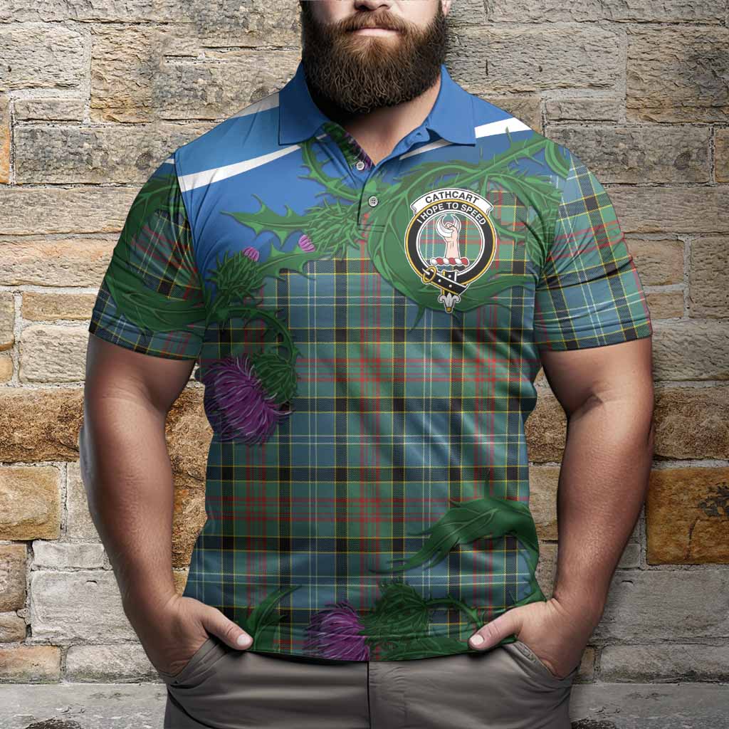 Cathcart Tartan Family Crest Polo Shirt Thistle in Minimalism
