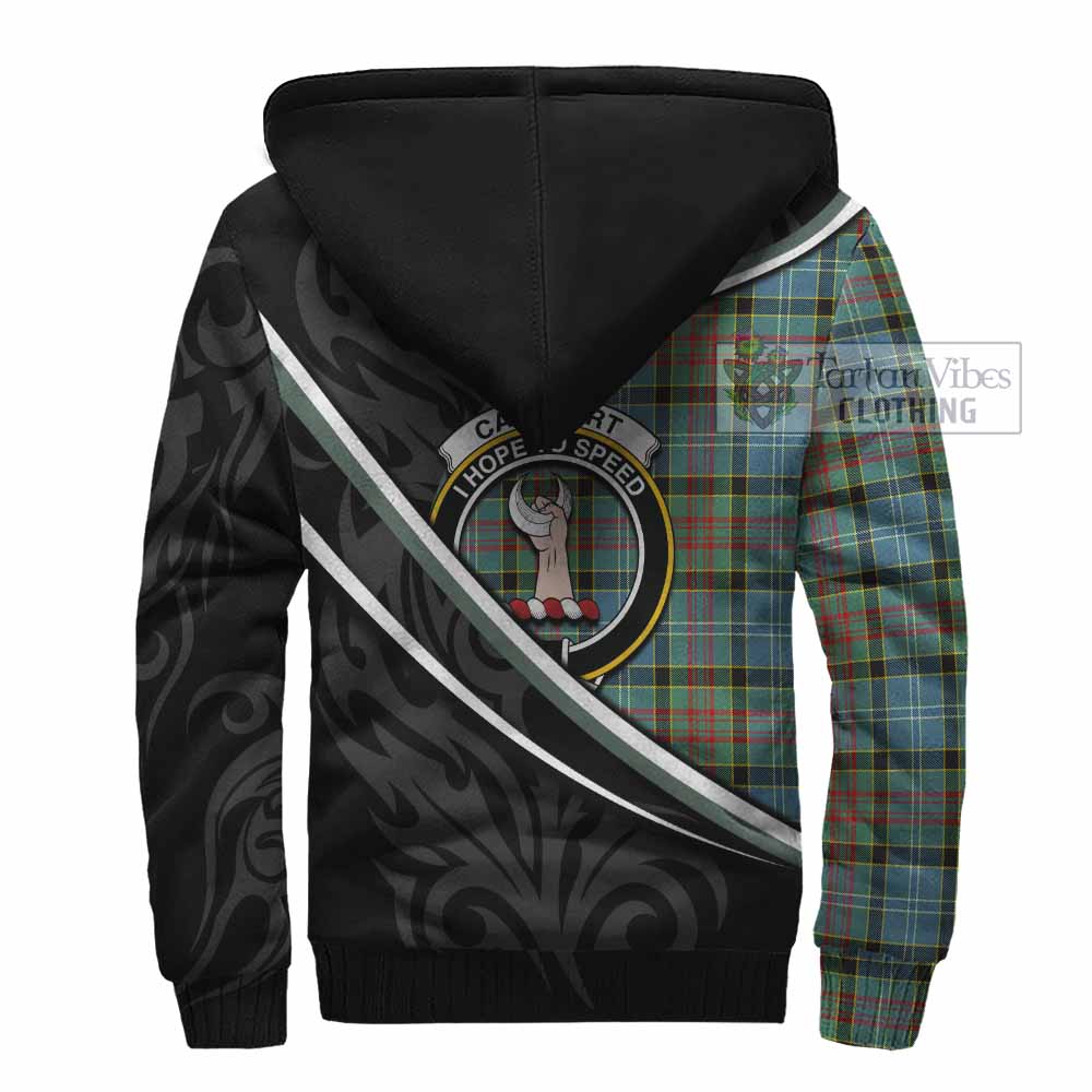 Cathcart Tartan Family Crest Sherpa Hoodie Celtic Scottish Thistle Floral - Tartan Vibes Clothing