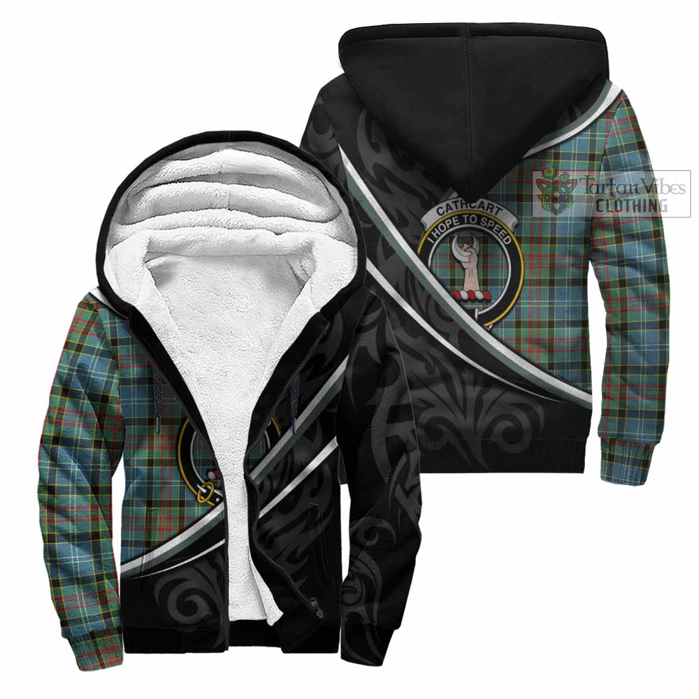 Cathcart Tartan Family Crest Sherpa Hoodie Celtic Scottish Thistle Floral - Tartan Vibes Clothing