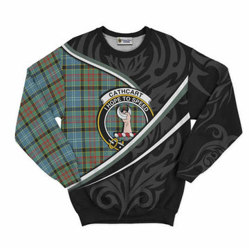 Cathcart Tartan Family Crest Sweatshirt Celtic Scottish Thistle Floral
