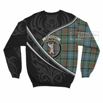 Cathcart Tartan Family Crest Sweatshirt Celtic Scottish Thistle Floral