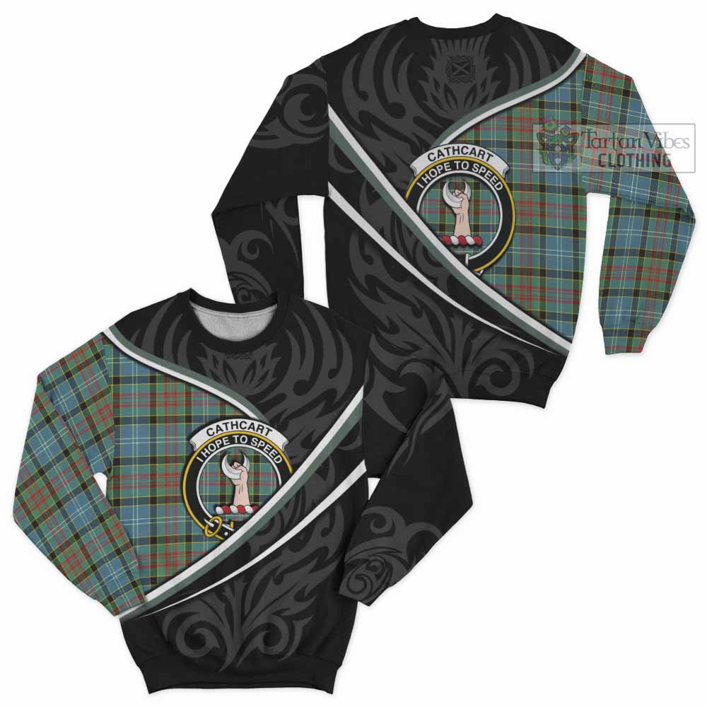 Cathcart Tartan Family Crest Sweatshirt Celtic Scottish Thistle Floral - Tartan Vibes Clothing