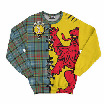Cathcart Tartan Family Crest Sweatshirt Lion Rampant Honor