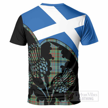 Cathcart Tartan Family Crest T-Shirt Scotland Thistle Floral Flag Style