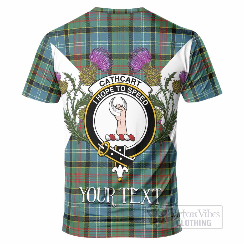 Cathcart Tartan Family Crest T-Shirt Scottish Burns Night Thistle Floral