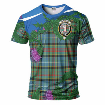Cathcart Tartan Family Crest T-Shirt Thistle in Minimalism