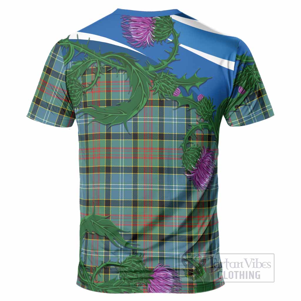Cathcart Tartan Family Crest T-Shirt Thistle in Minimalism