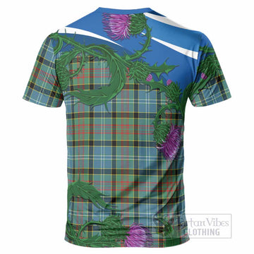 Cathcart Tartan Family Crest T-Shirt Thistle in Minimalism