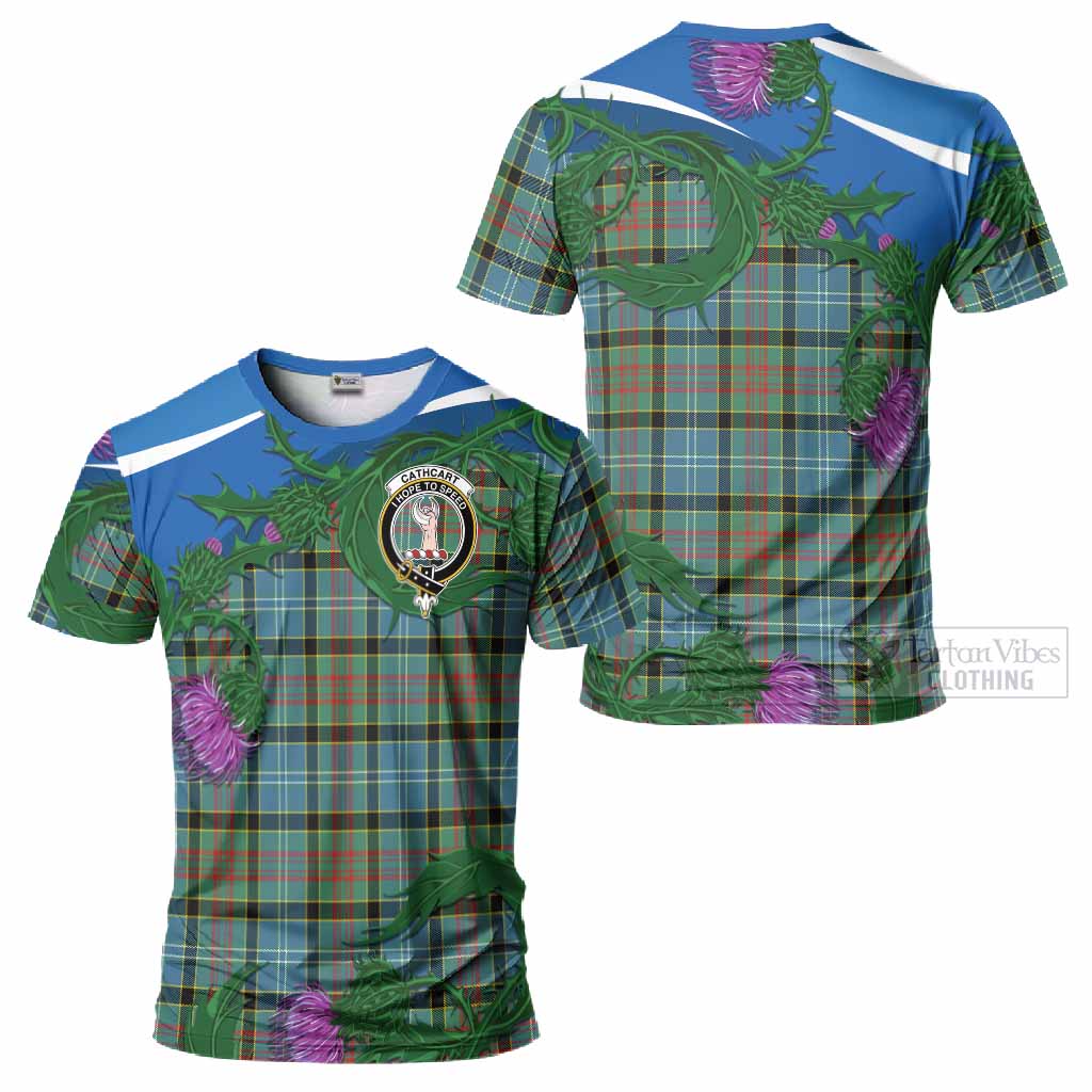 Cathcart Tartan Family Crest T-Shirt Thistle in Minimalism