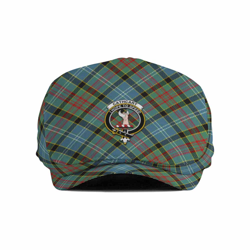 Cathcart Tartan Flat Cap, Jeff Cap Cross Style with Family Crest - Tartan Vibes Clothing