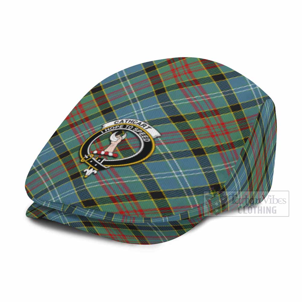 Cathcart Tartan Flat Cap, Jeff Cap Cross Style with Family Crest - Tartan Vibes Clothing