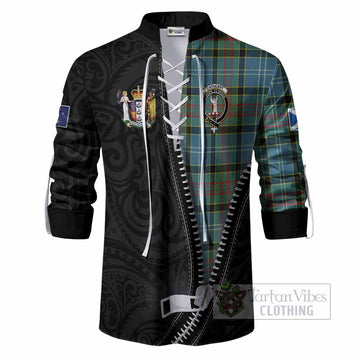 Cathcart Tartan Ghillie Shirt New Zealand Pattern Unique Zipper Stylized