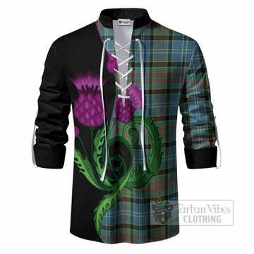 Cathcart Tartan Ghillie Shirt Traditional Scottish Thistle