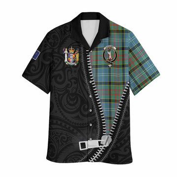 Cathcart Tartan Hawaiian Shirt New Zealand Pattern Unique Zipper Stylized