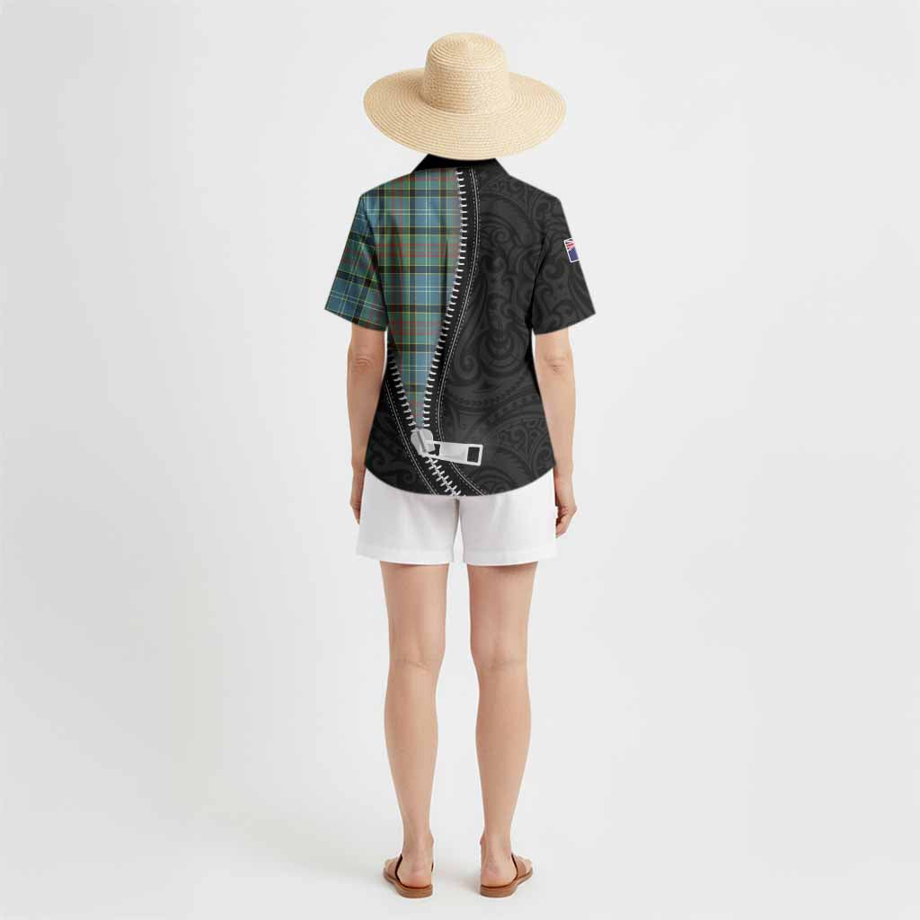 Cathcart Tartan Hawaiian Shirt New Zealand Pattern Unique Zipper Stylized