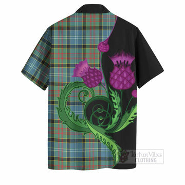 Cathcart Tartan Hawaiian Shirt Traditional Scottish Thistle