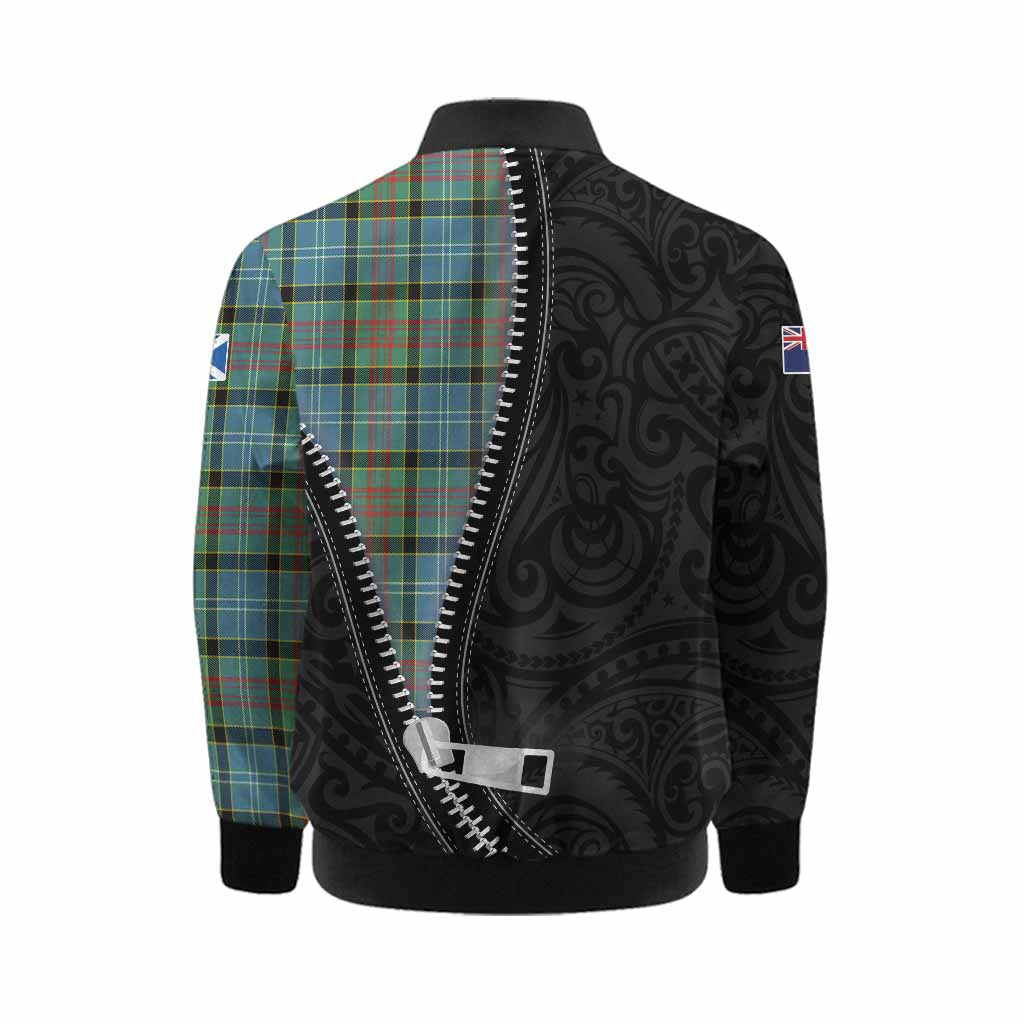 Cathcart Tartan Kid Bomber Jacket New Zealand Pattern Unique Zipper Stylized