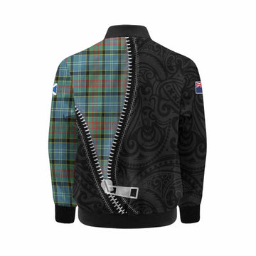 Cathcart Tartan Kid Bomber Jacket New Zealand Pattern Unique Zipper Stylized