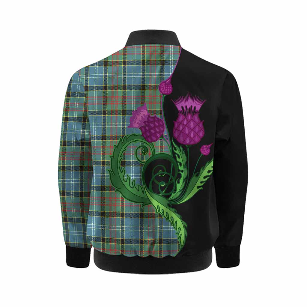 Cathcart Tartan Kid Bomber Jacket Traditional Scottish Thistle