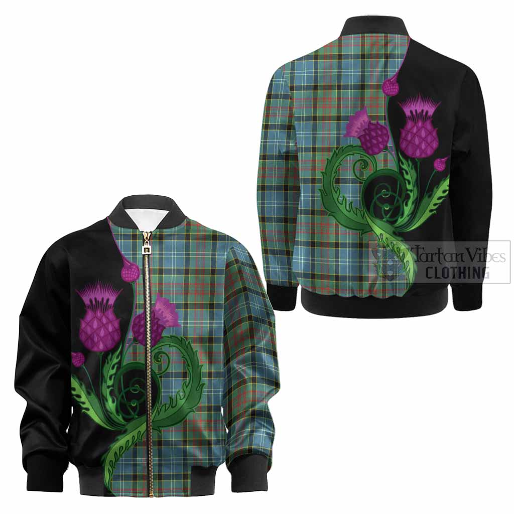Cathcart Tartan Kid Bomber Jacket Traditional Scottish Thistle