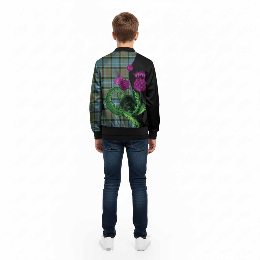 Cathcart Tartan Kid Bomber Jacket Traditional Scottish Thistle