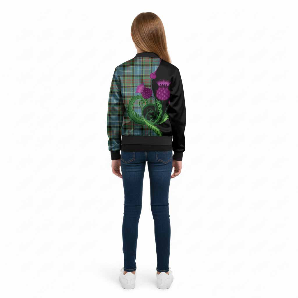 Cathcart Tartan Kid Bomber Jacket Traditional Scottish Thistle