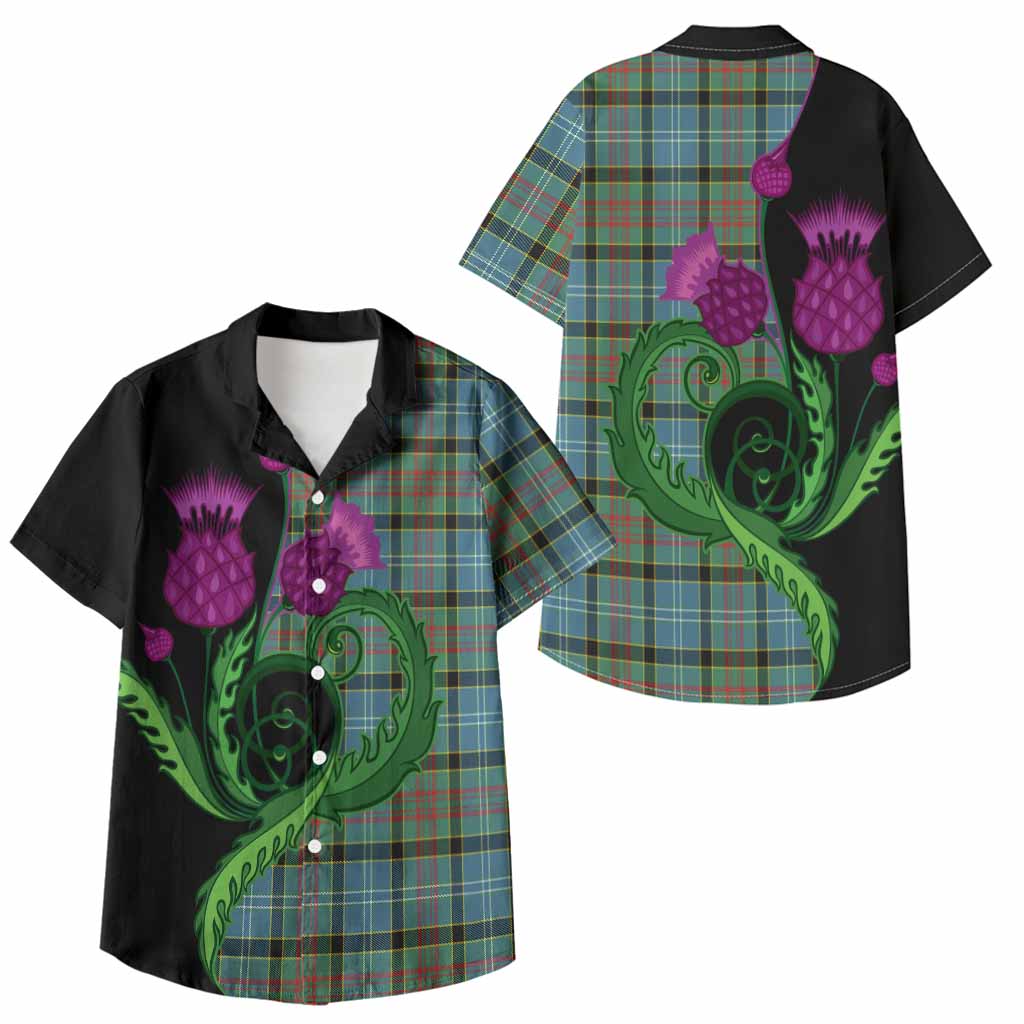 Cathcart Tartan Kid Hawaiian Shirt Traditional Scottish Thistle